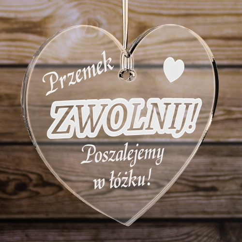 Zawieszka do auta prezent na Dzień Chłopka GRAWER ZWOLNIJ I IMIĘ