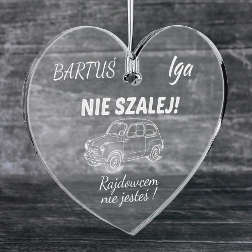 POMYSŁ NA PREZENT NA DZIEŃ CHŁOPAKA zawieszka do auta Nie szalej