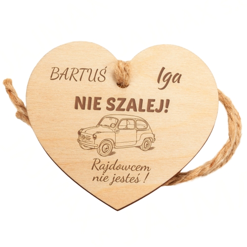 SUPER POMYSŁ NA PREZENT NA DZIEŃ CHŁOPAKA zawieszka do auta grawer