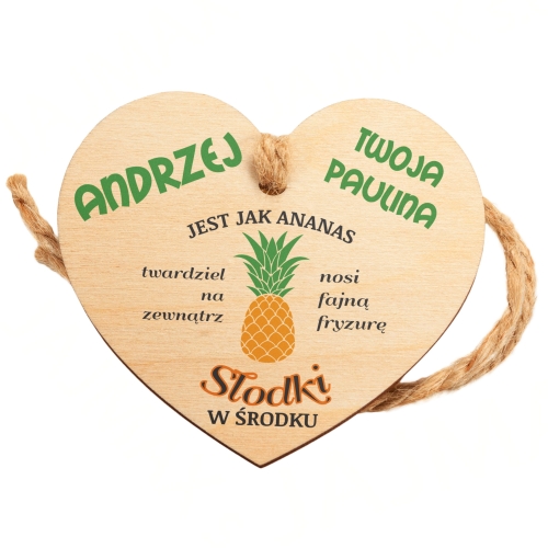 Serduszko zawieszka do samochodu ZABAWNY TEKST upominek dla Niego