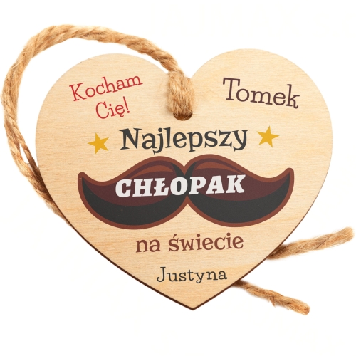 FAJNY PREZENT DLA CHŁOPAKA zawieszka do auta nadruk imię i podpis