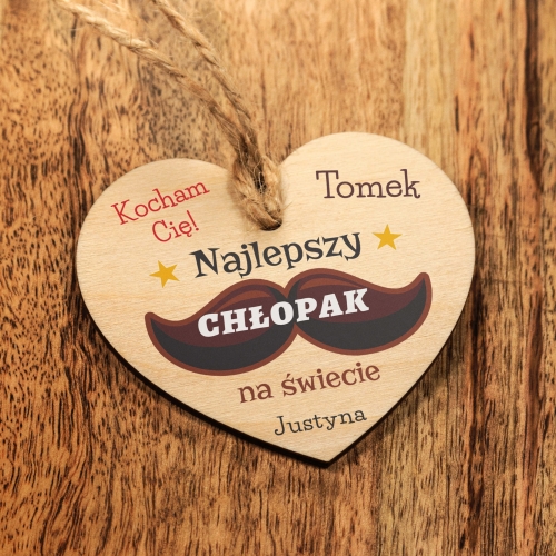 FAJNY PREZENT DLA CHŁOPAKA zawieszka do auta nadruk imię i podpis