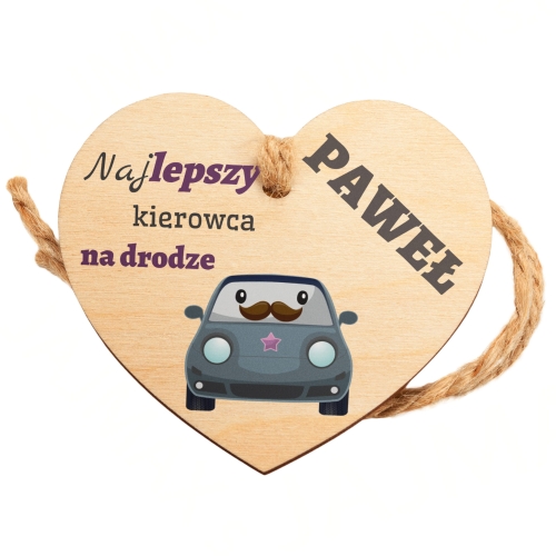 Najlepszy kierowca na drodze ZAWIESZKA DO AUTA NA PREZENT DLA NIEGO