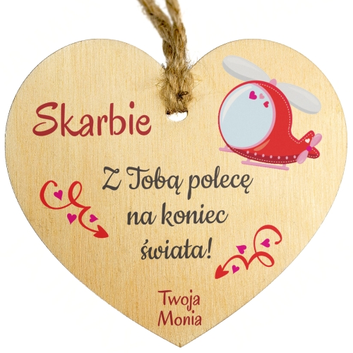 DWUSTRONNA ZAWIESZKA DO AUTA serce na lusterko upominek dla Niego