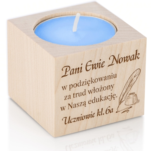 Świecznik UPOMINEK DLA NAUCZYCIELA grawer