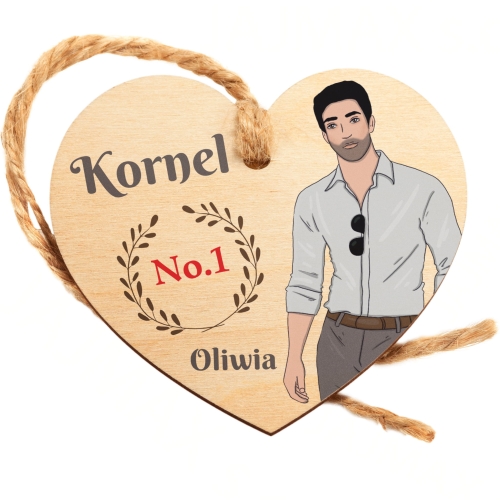 FAJNY PREZENT NA DZIEŃ CHŁOPAKA zawieszka ozdoba do auta z nadrukiem