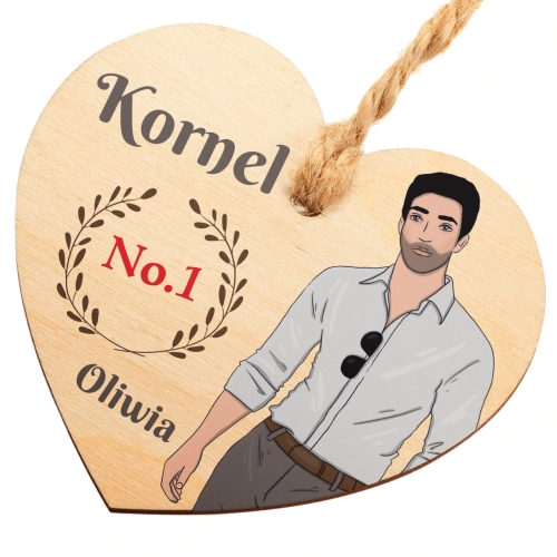 FAJNY PREZENT NA DZIEŃ CHŁOPAKA zawieszka ozdoba do auta z nadrukiem