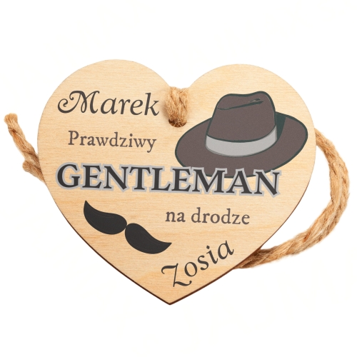 GADŻET SAMOCHODOWY Z IMIENIEM zawieszka serce prezent dla chłopaka