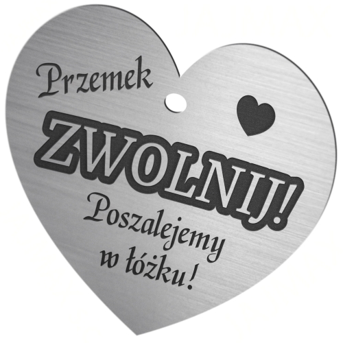 Srebrne serce ZAWIESZKA DO AUTA prezent dla Niego na Dzień Chłopaka