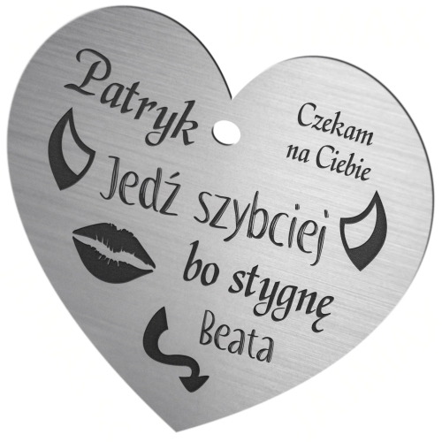 ORYGINALNY UPOMINEK DLA CHŁOPAKA zawieszka do auta laminat grawer