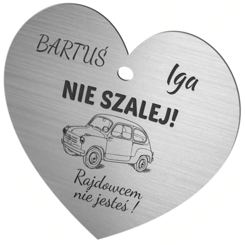 SERCE DO AUTA upominek dla chłopaka na Dzień chłopaka zawieszka