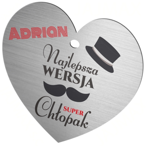 Zawieszka serce do auta UPOMINEK DLA CHŁOPAKA najlepsza wersja