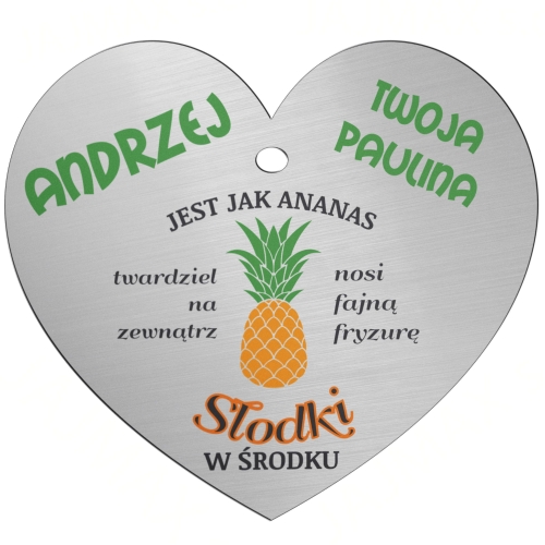 UPOMINKI DO AUTA zawieszka serce dla chłopaka z okazji Dnia chłopaka