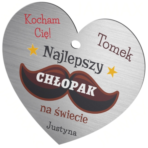 ORYGINALNY PREZENT DLA CHŁOPAKA srebrna zawieszka do auta z imieniem