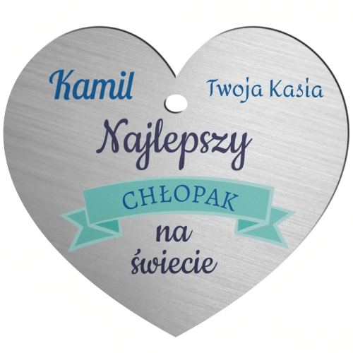 NA DZIEŃ CHŁOPAKA UPOMINEK zawieszka do auta z Twoim nadrukiem