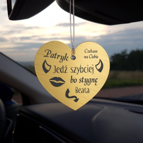 Zawieszka do auta zabawny tekst PREZENT DLA UKOCHANEGO CHŁOPAKA