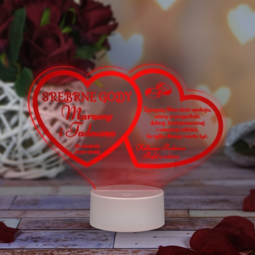 WYJĄTKOWY PREZENT NA ROCZNICĘ ŚLUBU lampka led serca 