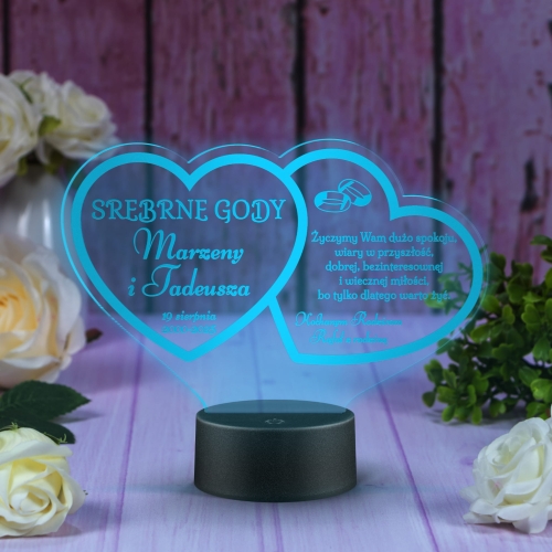WYJĄTKOWY PREZENT NA ROCZNICĘ ŚLUBU lampka led serca 