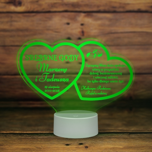 WYJĄTKOWY PREZENT NA ROCZNICĘ ŚLUBU lampka led serca 