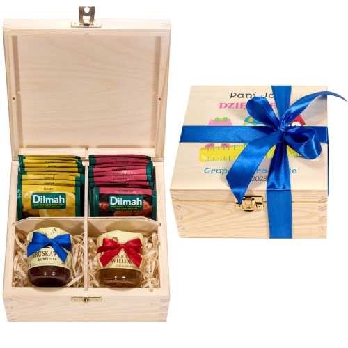 BOX UPOMINKOWY DLA NAUCZYCIELA słodki zestaw z życzeniami sówki