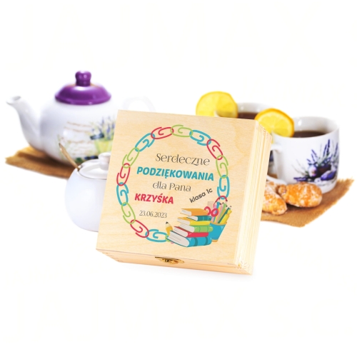PREZENT PODZIĘKOWANIA DLA NAUCZYCIELA box upominkowy miód, herbaty