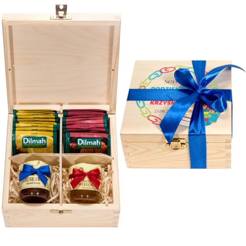 PREZENT PODZIĘKOWANIA DLA NAUCZYCIELA box upominkowy miód, herbaty