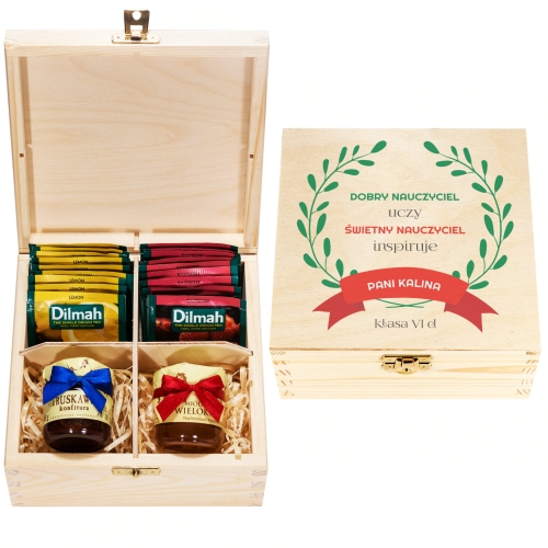 SŁODKI KOSZ UPOMINKOWY dobry nauczyciel uczy świetny inspiruje