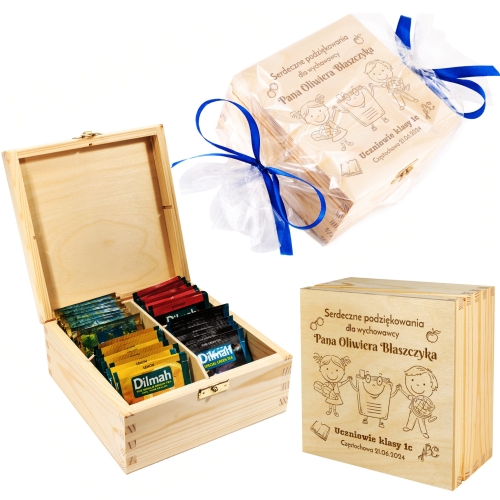 PODZIĘKOWANIA DLA WYCHOWAWCY pudełko z herbatami Dilmah prezent