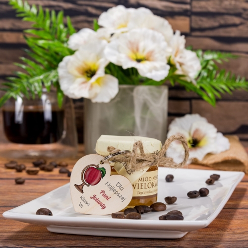 Zestaw miód i brelok PREZENT DLA WYCHOWAWCY upominek z podpisem