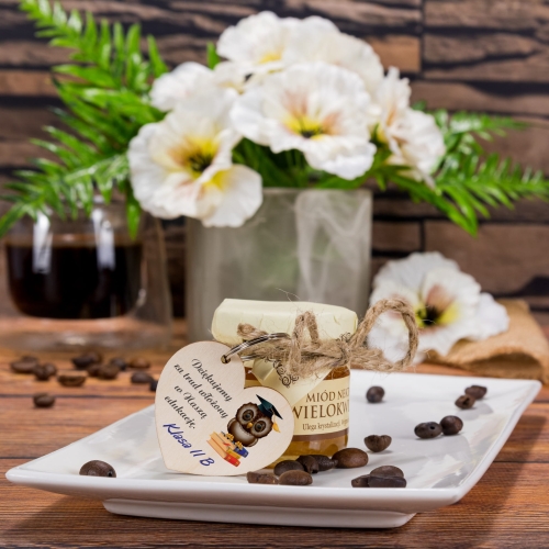 PREZENT DLA NAUCZYCIELA pomysł na podziękowania miód i brelok