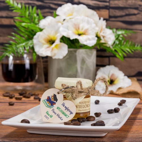 Zestaw brelok i miodzik PODZIĘKOWANIA DLA NAUCZYCIELA nadruk