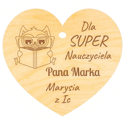 UPOMINEK DLA SUPER NAUCZYCIELA czekolada Merci i serce z dedykacją