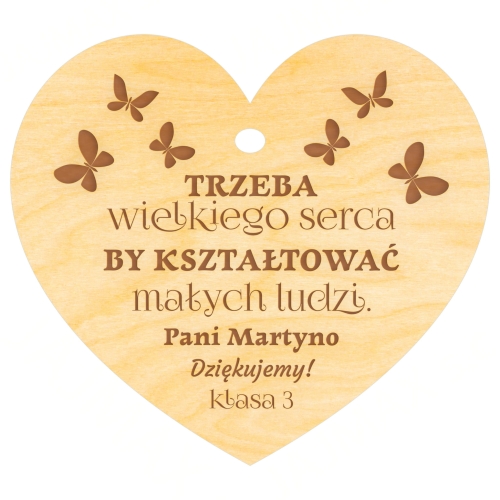 PREZENT Z CYTATEM DLA NAUCZYCIELA czekoladki Merci i serce z grawerem