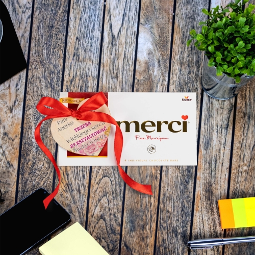 UPOMINEK DLA NAUCZYCIELKI czekolada z sercem z cytatem i dedykacją