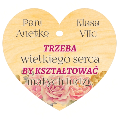 UPOMINEK DLA NAUCZYCIELKI czekolada z sercem z cytatem i dedykacją