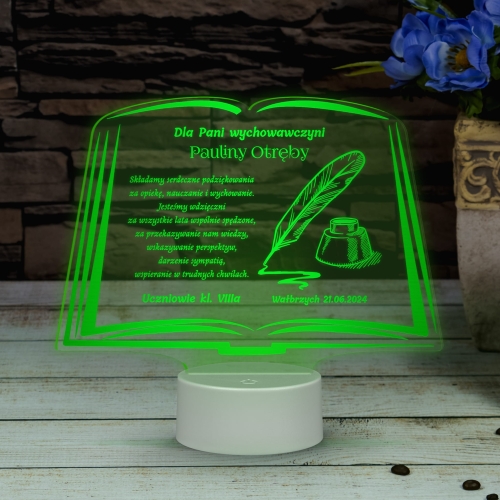 Statuetka led księga PODZIĘKOWANIA DLA NAUCZYCIELA grawer