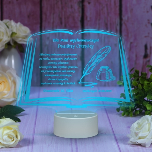 Statuetka led księga PODZIĘKOWANIA DLA NAUCZYCIELA grawer
