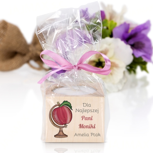 POMYSŁOWY UPOMINEK DLA NAUCZYCIELA świecznik z nadrukiem podpis