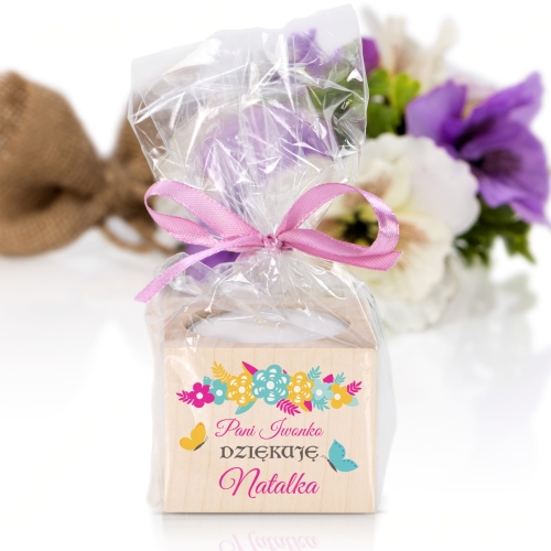 Pomysłowy upominek dla nauczyciela ŚWIECZNIK DREWNIANY NADRUK