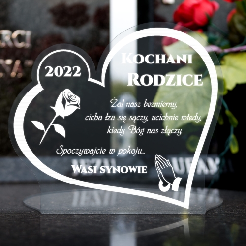 PODSTAWKA NA ZNICZ XXL serce z dedykacją ozdoba na grób dedykacja