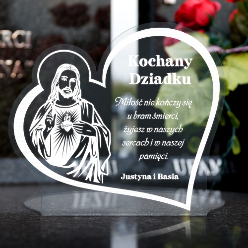 Statuetka na grób xxl serce WSZYSTKICH ŚWIĘTYCH grawer