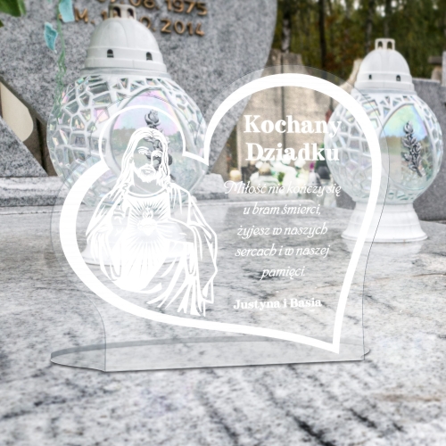 Statuetka na grób xxl serce WSZYSTKICH ŚWIĘTYCH grawer