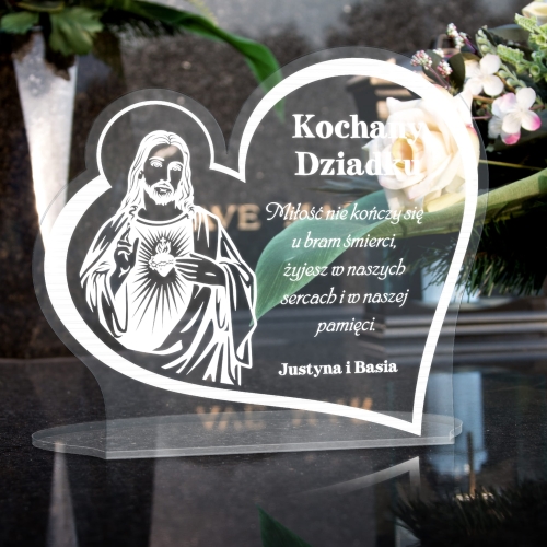 Statuetka na grób xxl serce WSZYSTKICH ŚWIĘTYCH grawer