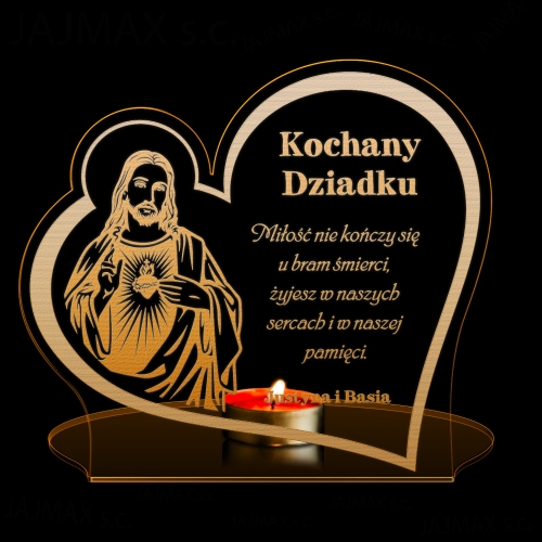 Statuetka na grób xxl serce WSZYSTKICH ŚWIĘTYCH grawer