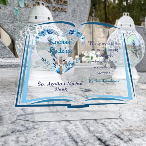 STATUETKA KSIĘGA XXL podstawka na znicz dekoracja na cmentarz