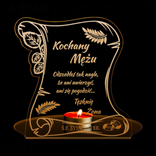 LIST PAMIĄTKA NA GRÓB ZMARŁEGO statuetka xxl z Twoim grawerem