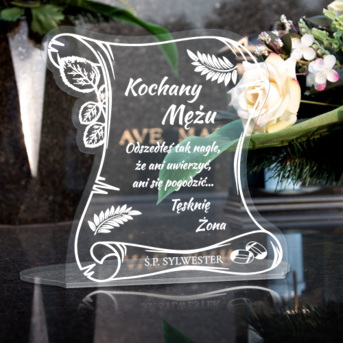 LIST PAMIĄTKA NA GRÓB ZMARŁEGO statuetka xxl z Twoim grawerem