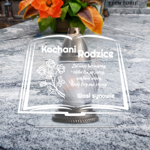 STATUETKA XXL KSIĘGA NA GRÓB SENTENCJA DLA ZMARŁYCH TWÓJ GRAWER