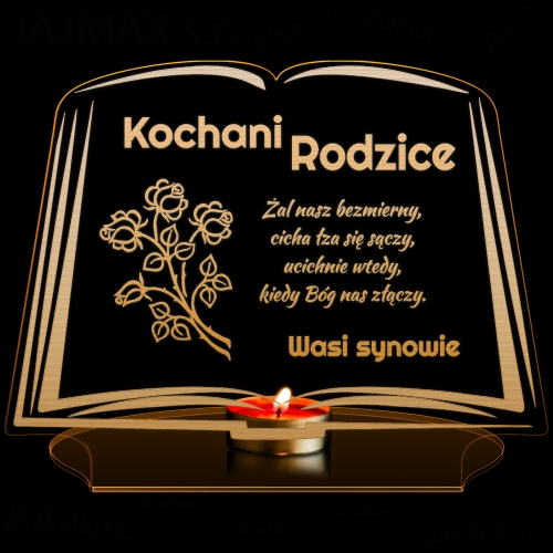 STATUETKA XXL KSIĘGA NA GRÓB SENTENCJA DLA ZMARŁYCH TWÓJ GRAWER