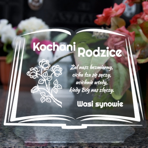 STATUETKA XXL KSIĘGA NA GRÓB SENTENCJA DLA ZMARŁYCH TWÓJ GRAWER